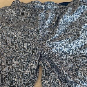Nat Nast Blue and White Swirl Swim Trunks
